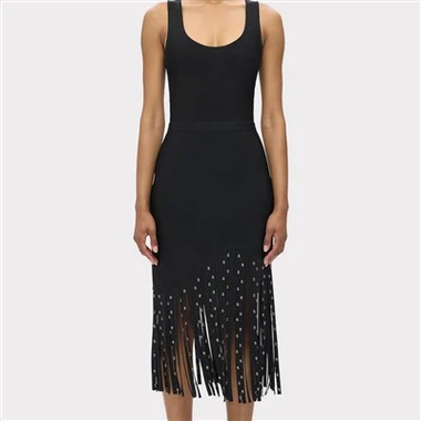 لباس حاشیه بدون آستین سیاه